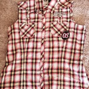 Harley Davidson sleeveless snap front